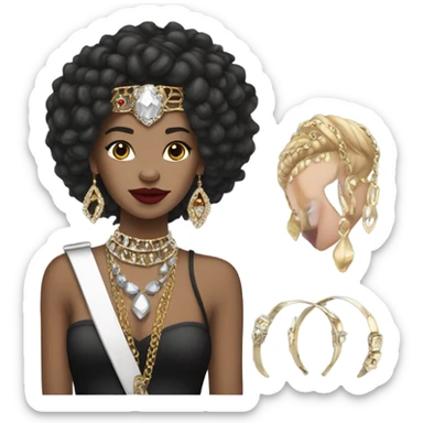 Light skin girl girl Use my image i am Deborah as a Queen of rock with jewelry sticker