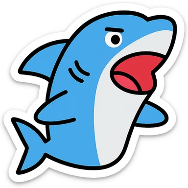 Shark from the meme tralalero tralala sticker