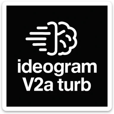 recreate this logo with text of "ideogram V2a turb", MAKE IT FIT IN SQAURE  sticker