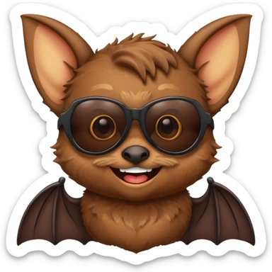 cute bat with sunglasses sticker