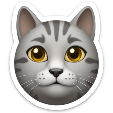 a round-faced cat with a grey beehive and no pattern all over sticker