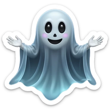smiling black ghost sticker