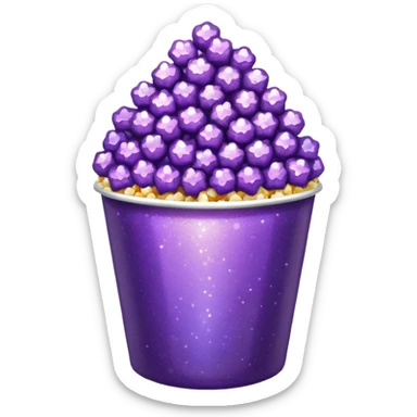 Glitter purple popcorn sticker