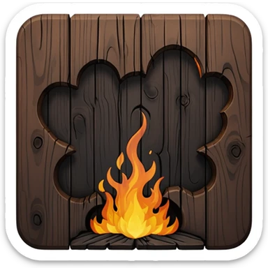 charred wooden table sticker