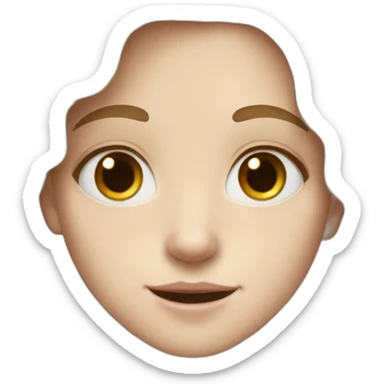 White kid with freckles and brown hair, hazel eyes, medium length hair sticker