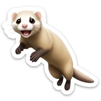 Ferret jumping sticker