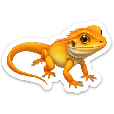Orange bearded lizard sticker