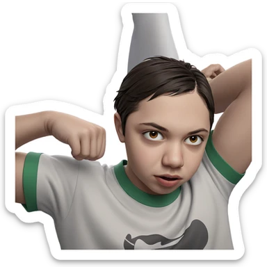 realistic portrait of a boy sticker