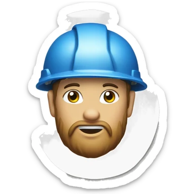 sticker, elk, blue, builder, in a white helmet sticker