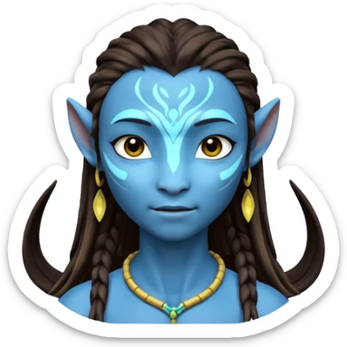 Avatar singing blue character  sticker