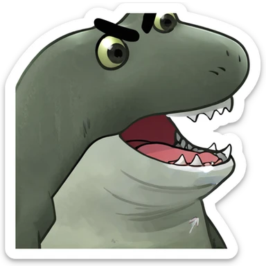 shark with tongue out  sticker