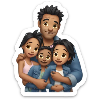 La famille de Stitch sticker