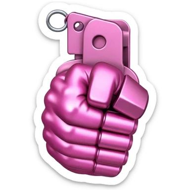 Pink fist grenade sticker