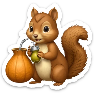 Ardilla tomando mate, que es como un vaso con una bombilla, asi: 🧉 sticker