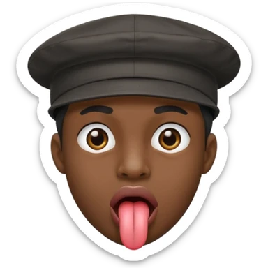 Negro con gorra sacando la lengua sticker