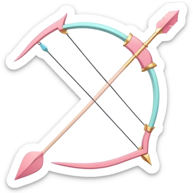 Romantic pastel Cupid’s bow and arrow sticker
