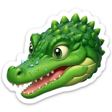 crocodile,eyes closed, many tears coming out sticker