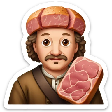 Rembrandt style spam meat countryside landscape  sticker
