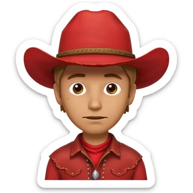 red with red cowboy sticker
