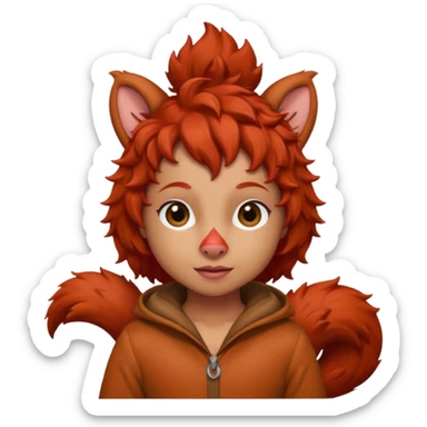 I would like a red feminine squirrel pack, bonus points if you can incorporate red curly hair sticker