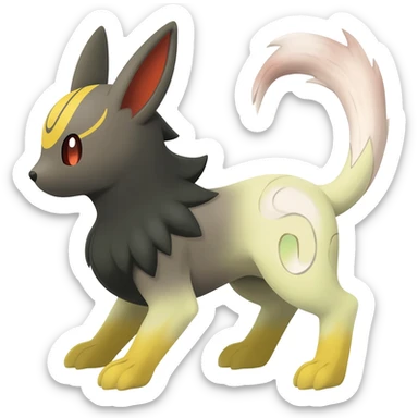 Umbreon-Amaura-Mareep-Sylveon-hybrid-animal-Fakémon-Pokémon-fusion sticker