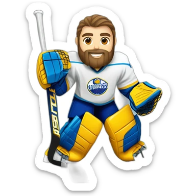 Bearded ice hockey goalie sticker