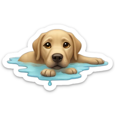 labrador melting into a puddle sticker