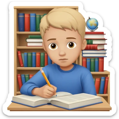 Boy revising for gcse exams sticker