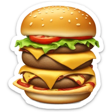burger and slice of pizza sticker