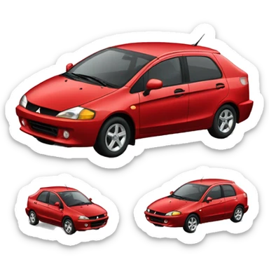 Red car mitsubishi colt 98 sticker