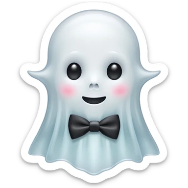 A ghost with a bowtie sticker