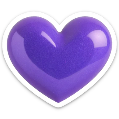 heart with purple glitter sticker