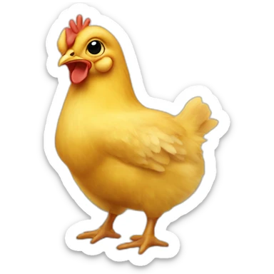 Baby chicken sitting on a couch sticker
