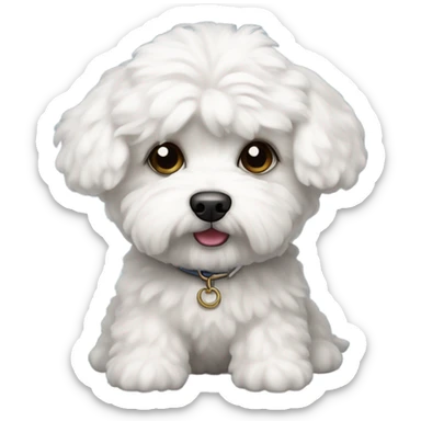 bichon maltese mini toy sticker