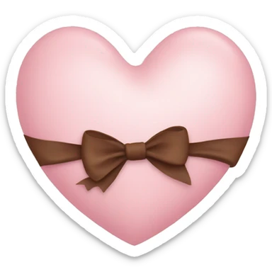 Light pink heart with brown bow sticker