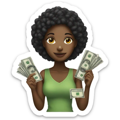 Black girl with money sticker