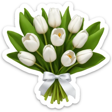 white tulip bouquet  sticker