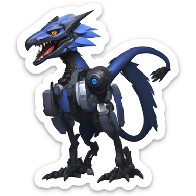 Edgy Anthro Futuristic Mechanical Sergal-raptor-nargacuga-vernid sticker