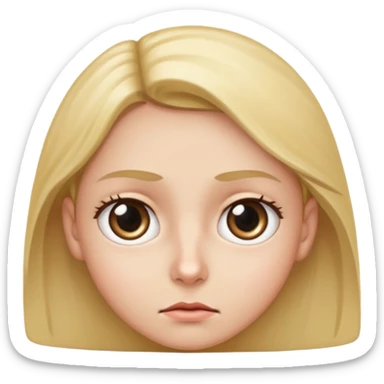 Stern face looking left but the eyes are wide sticker