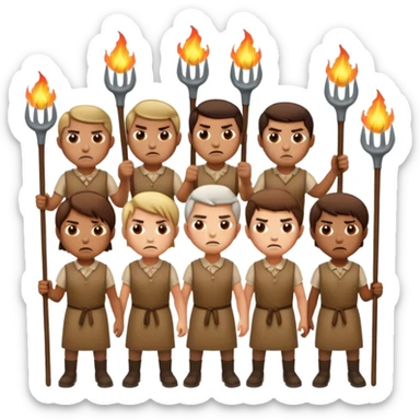 les villagois avec des fourches et des torches sticker