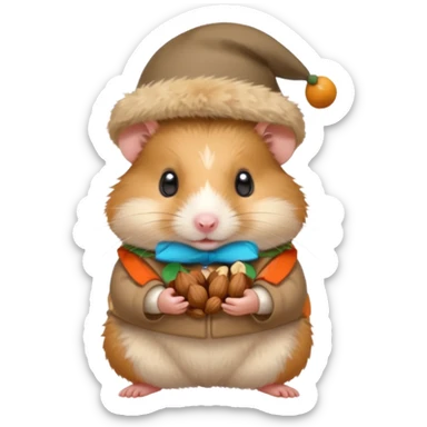 hamster holding nutz ith hat sticker