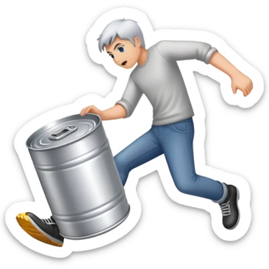 Kicking a can sticker
