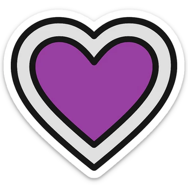 violet and grey heart icon sticker