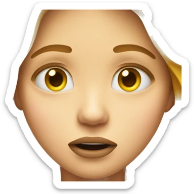 Yellow emoji, biting bottom lip shocked sticker