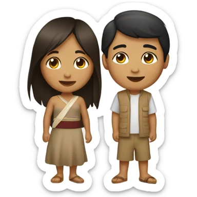 filipino girl with samoan boy  sticker