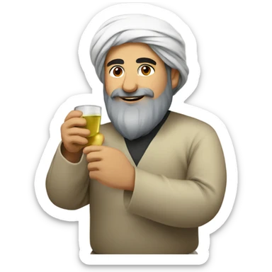 Persian man drinking sake sticker