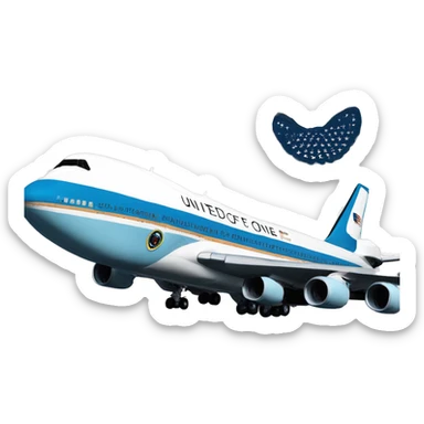air force one with written on the side “United States of America” sticker