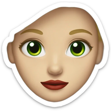 blond girl with green eyes and red lipstick sticker