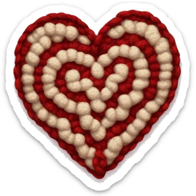 Crotchet heart sticker