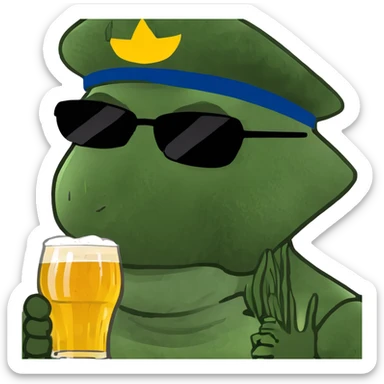 White men with a mullet drinking beer sticker